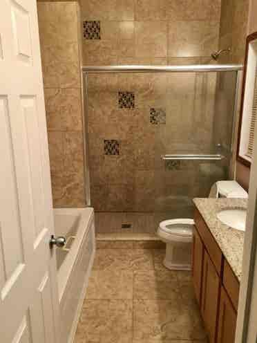 Large, walk-in closet, private deck