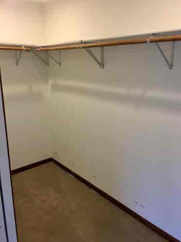 Large, walk-in closet, private deck