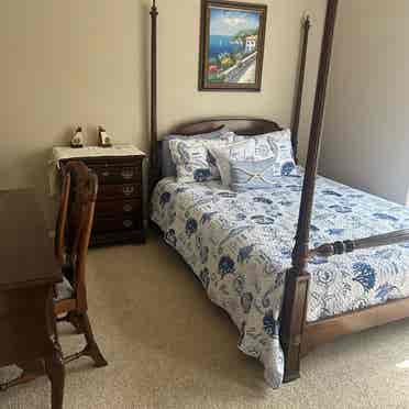 Upstairs bedroom and bathroom