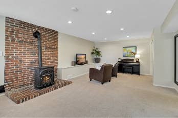 Oversized daylight basement room