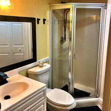 Remodeled room/ bath in Boca Raton.