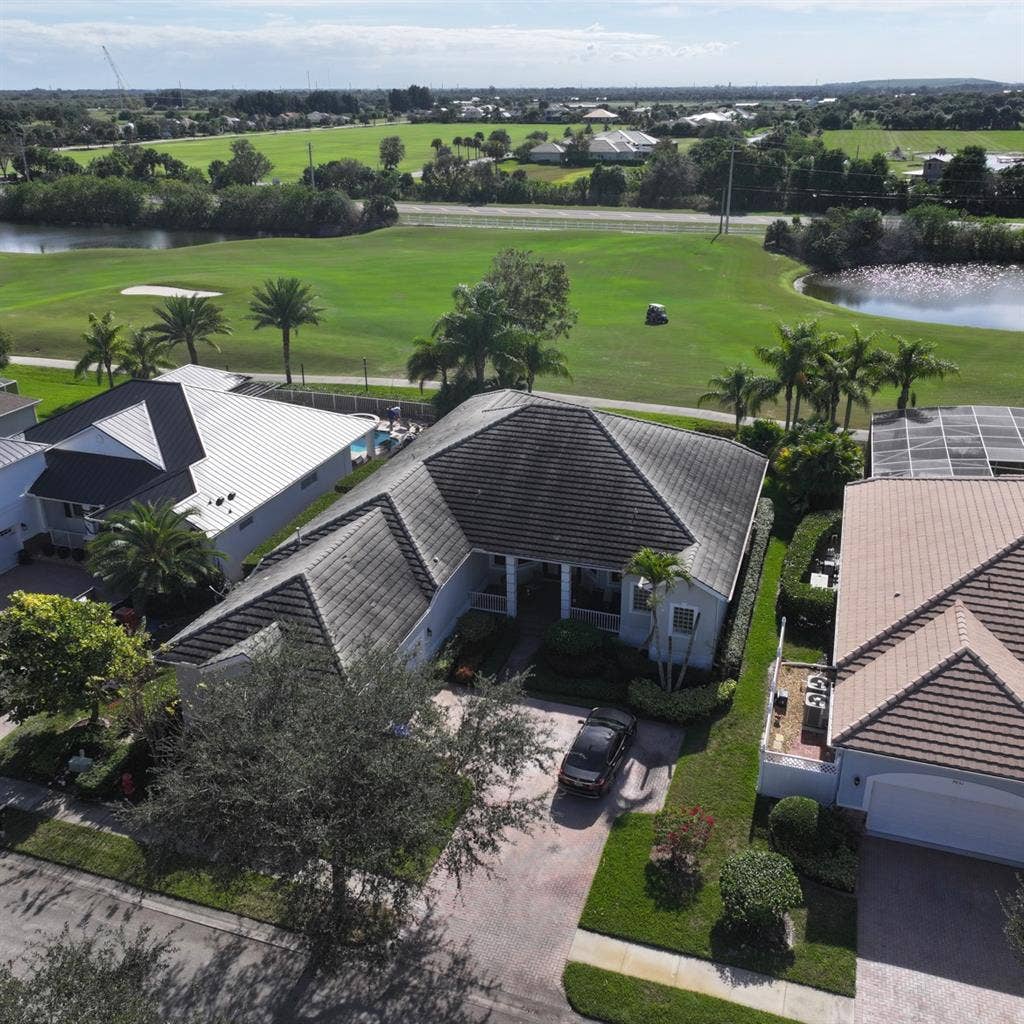 A serene golf course neighborhood