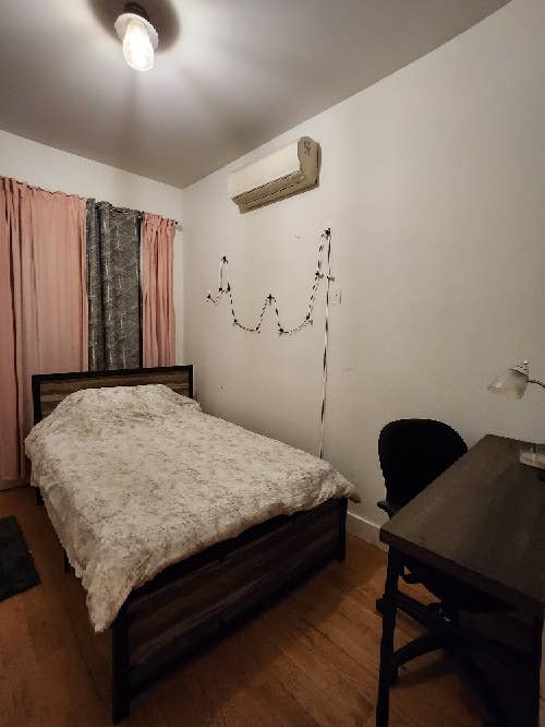 Furnished bedroom in Brooklyn, NYC.