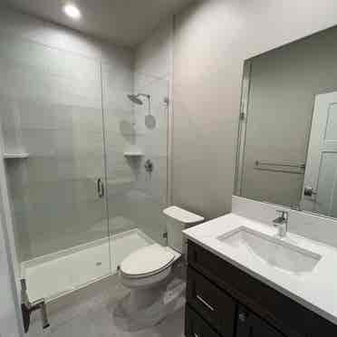 Downstairs room in a new house.