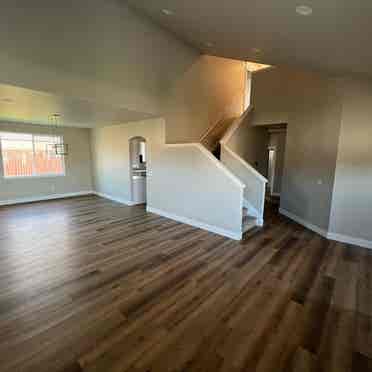 Downstairs room in a new house.