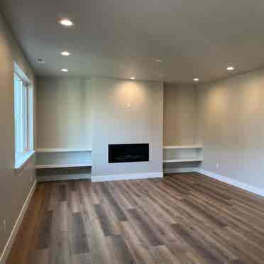 Downstairs room in a new house.