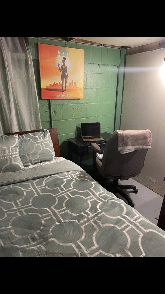 Spacious furnished room in basement