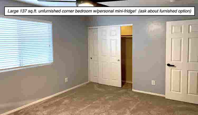 Unfurnished Room w/Furnished Option