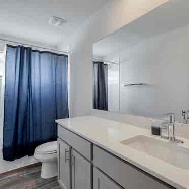 Upstairs private loft and bathroom.