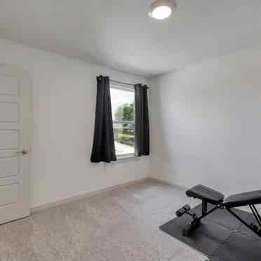 Upstairs private loft and bathroom.