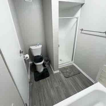 One bedroom with attached bathroom