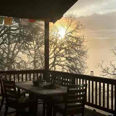 Peaceful beautiful house on a hill