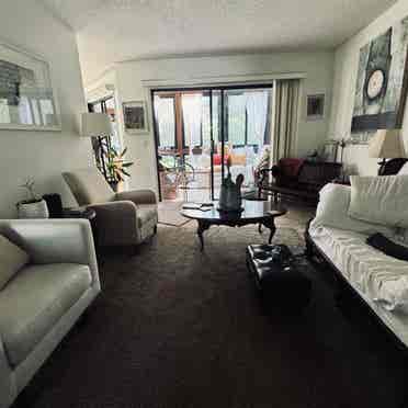 Great room in wooded condominium