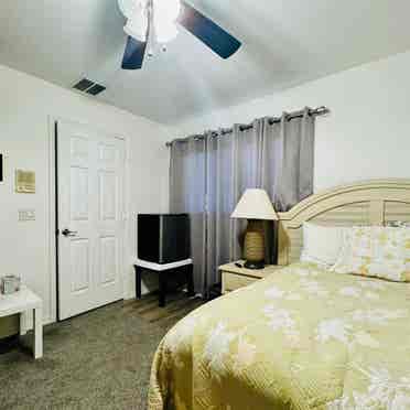 Furnished bdrm w/ bath, mini fridge