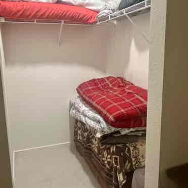 Own bath & walk in closet in room