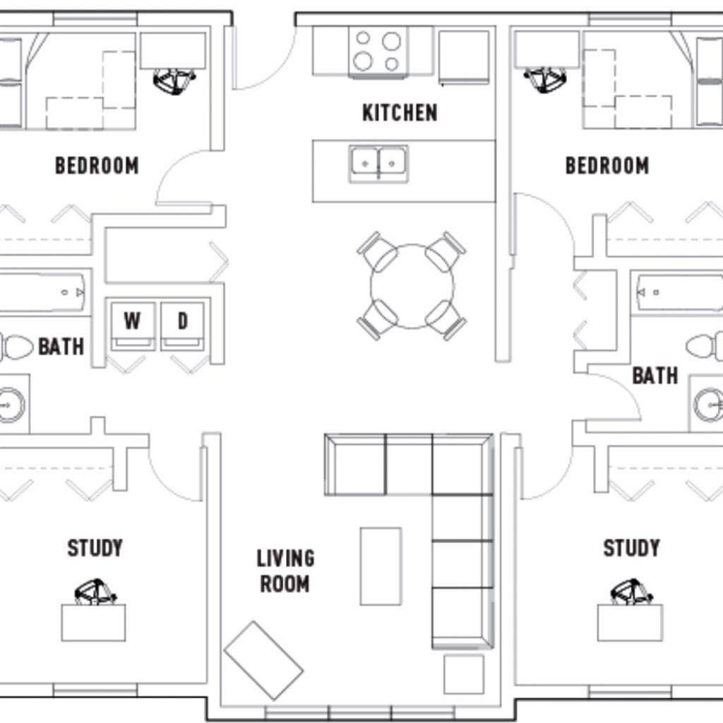 Spacious apartment for 2 tenantss