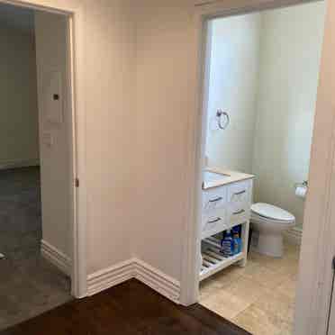 Bedroom & bathroom in WeHo Condo