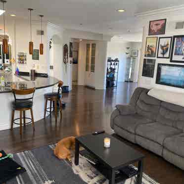 Bedroom & bathroom in WeHo Condo