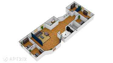 Rooms in 5 bedroom Apartment