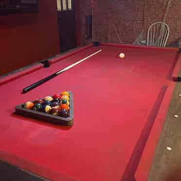 Room for rent.  Pool and pool table