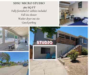 SDSU Studio with parking & laundry