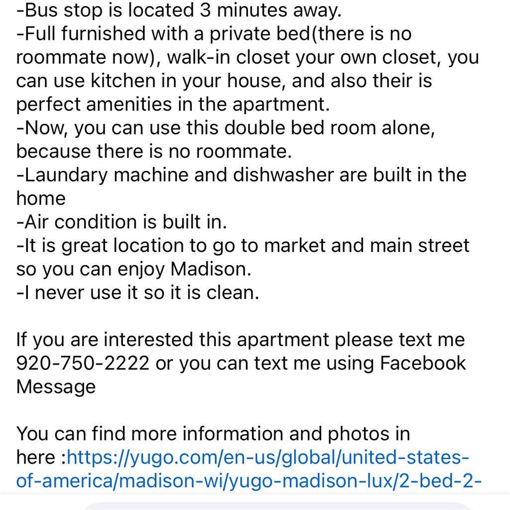 Asap  finding female tenant