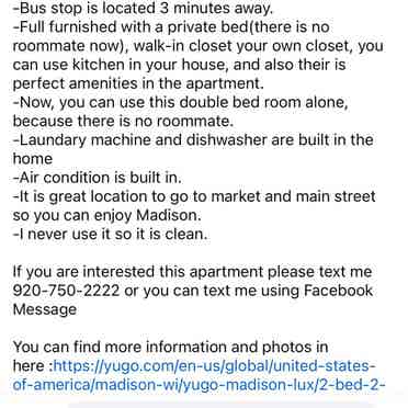 Asap  finding female tenant