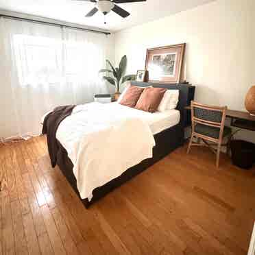 Move in ready furnished bedroom .