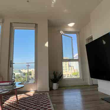 Master bedroom in luxury apartment