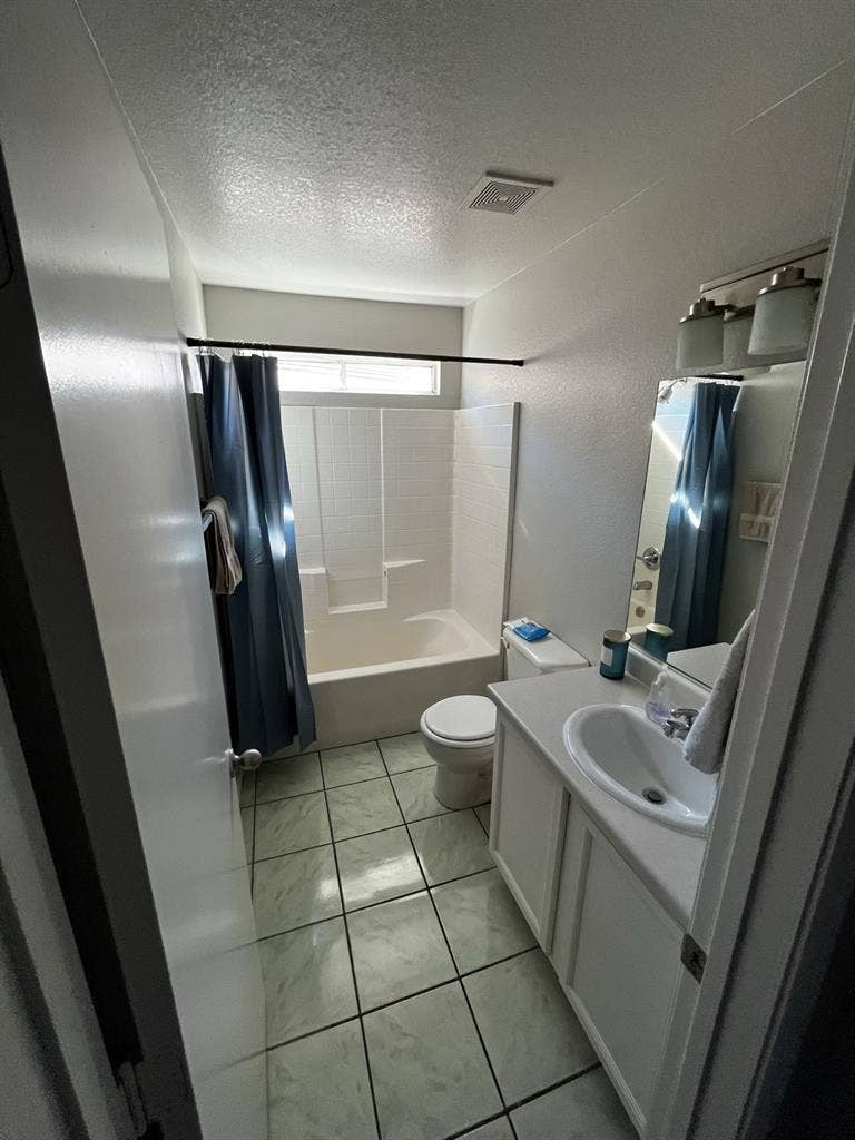 Room and bathroom, bed optional