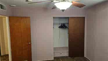 Master bedroom with attached bath.