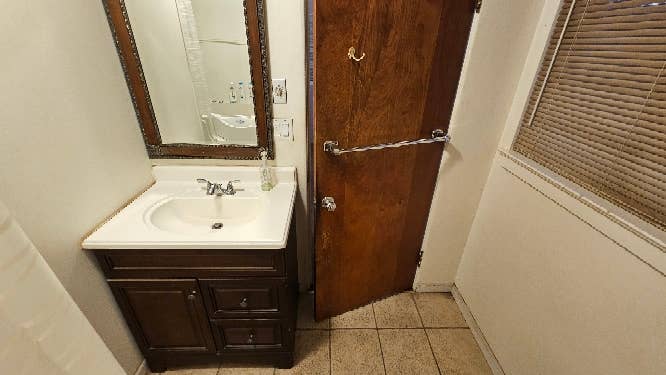 Master bedroom with attached bath.