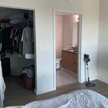 Bedroom with bathroom in a