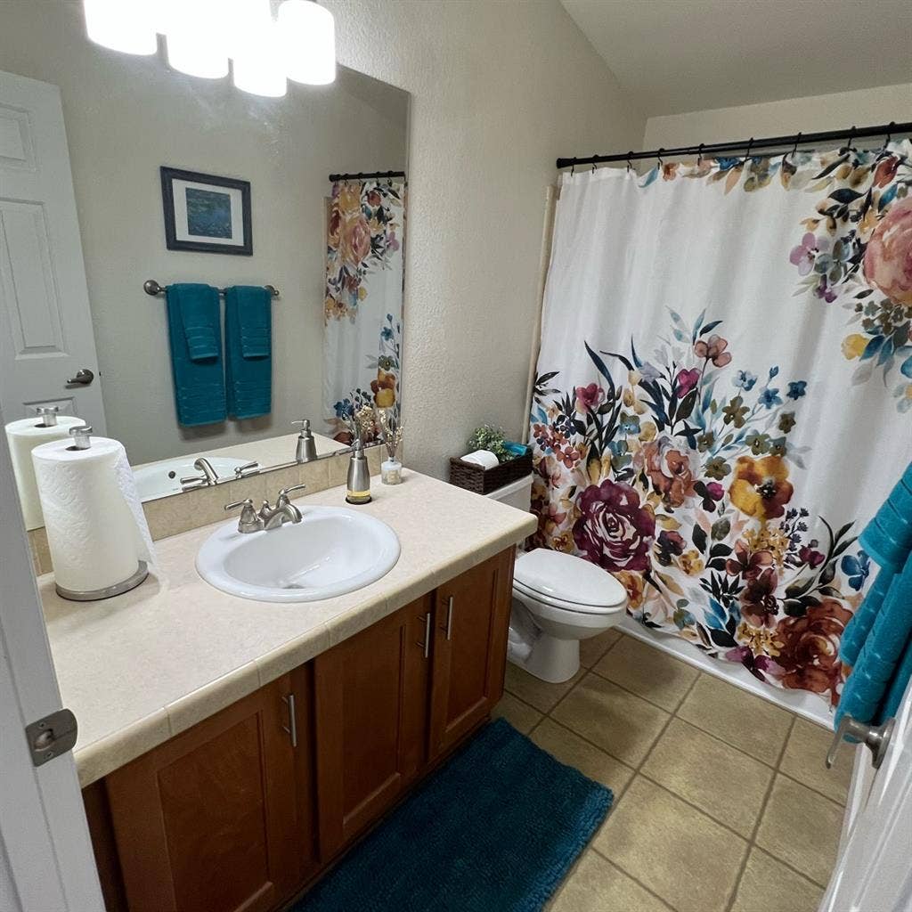 Lovely bedroom with bathroom