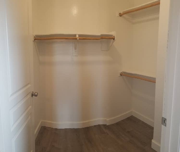 Room with walk-in closet