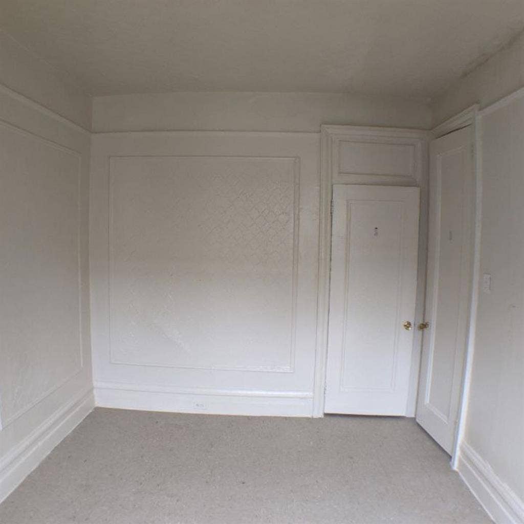 Big well-lit bedroom with closet