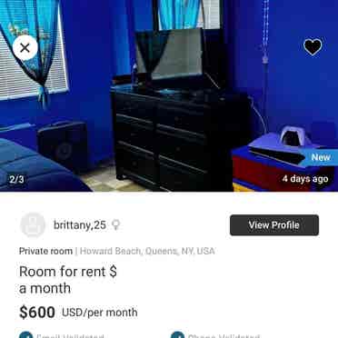 Room for rent $