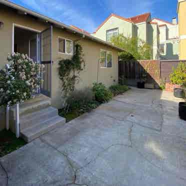 Room in house , garage and garden.