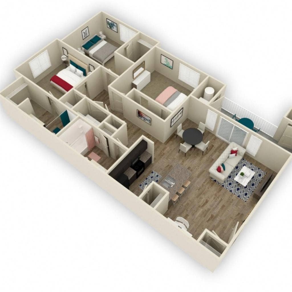 Spacious apartment rooms