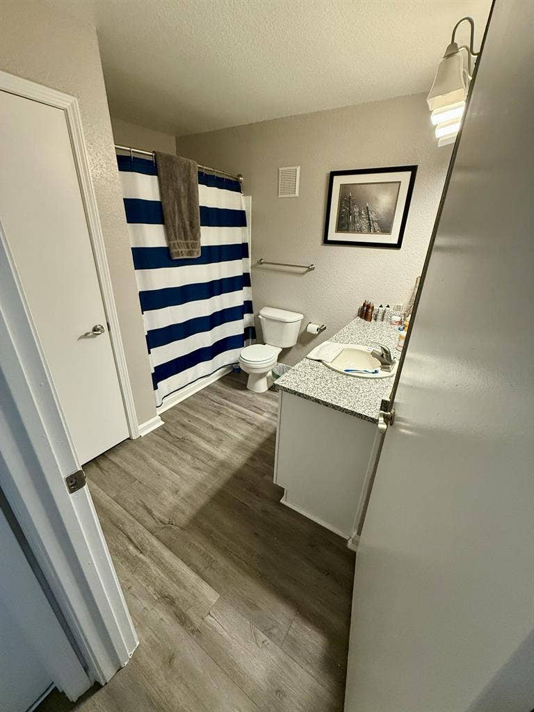 Master bedroom with deep closet.
