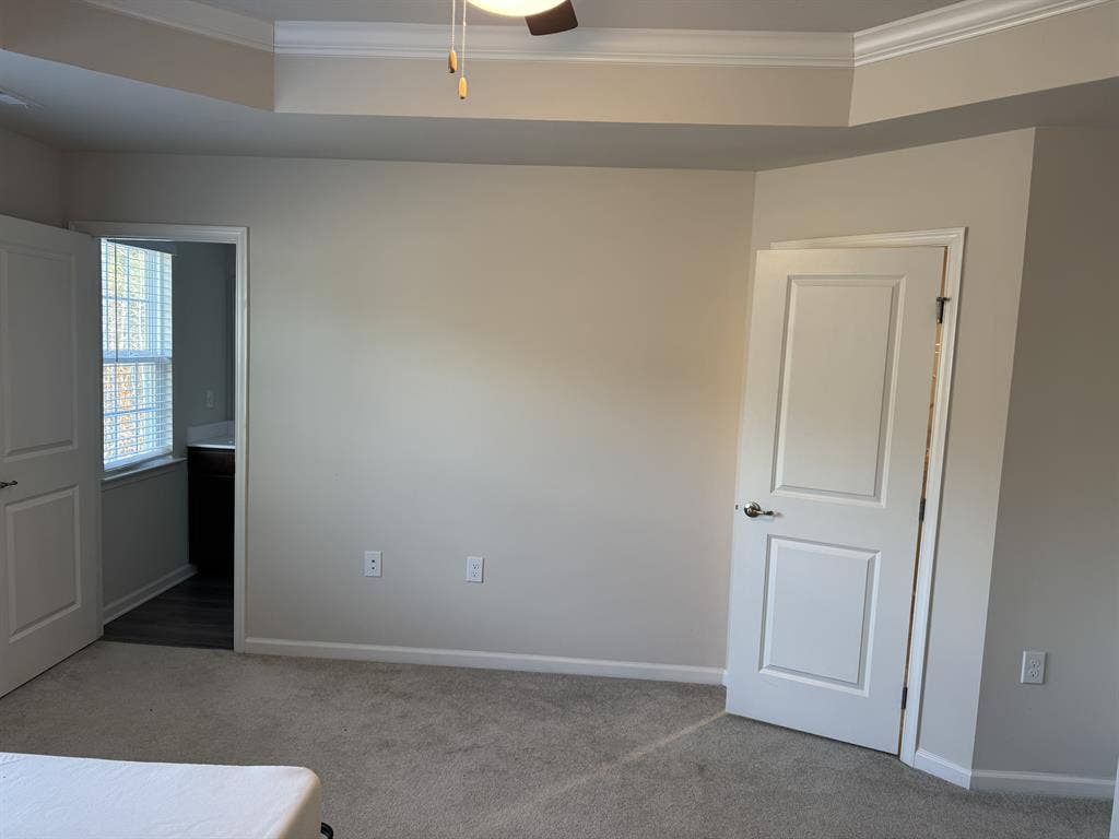 Master bedroom in a new townhome