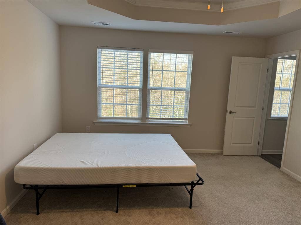 Master bedroom in a new townhome