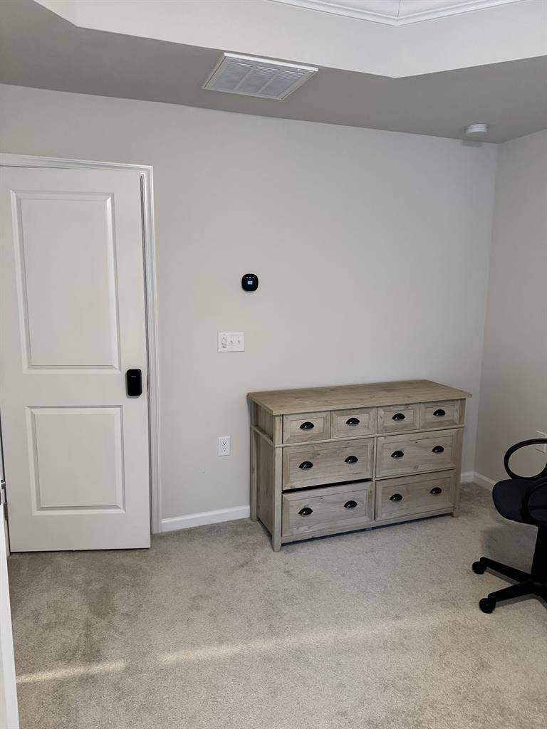 Master bedroom in a new townhome