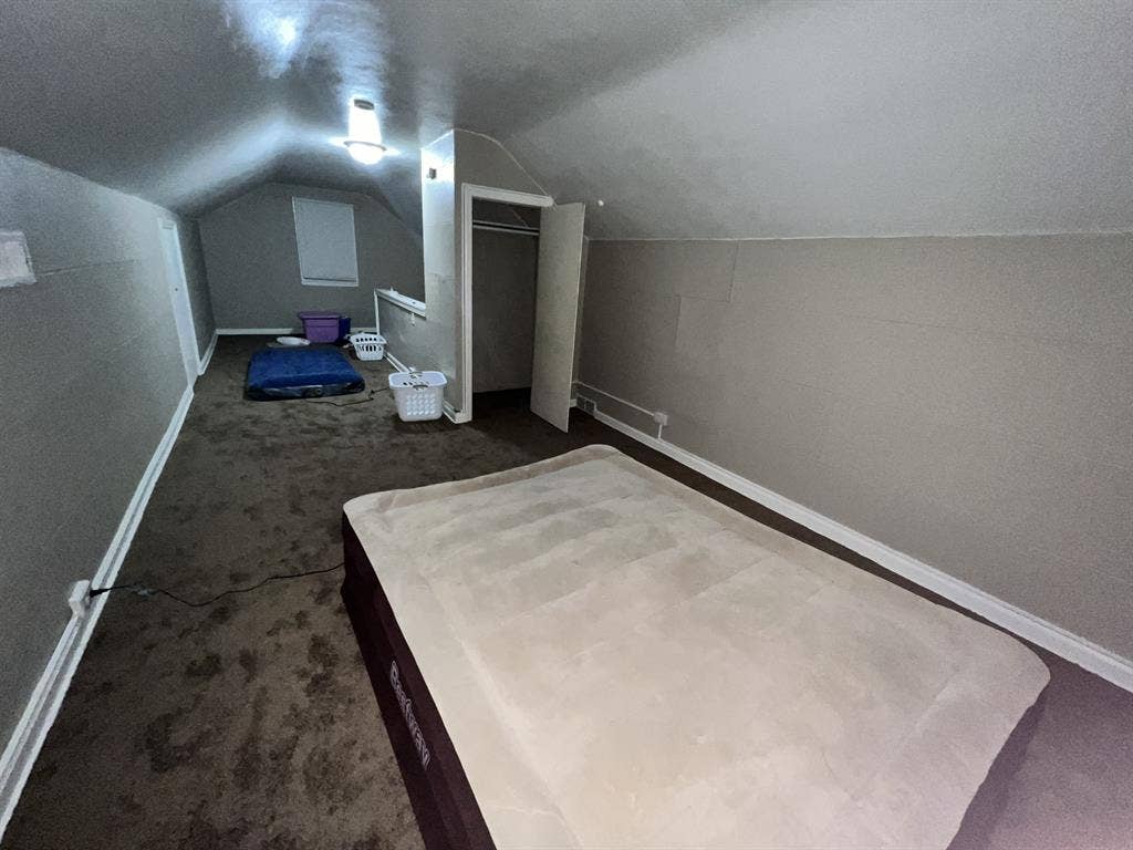 Huge carpeted attic room