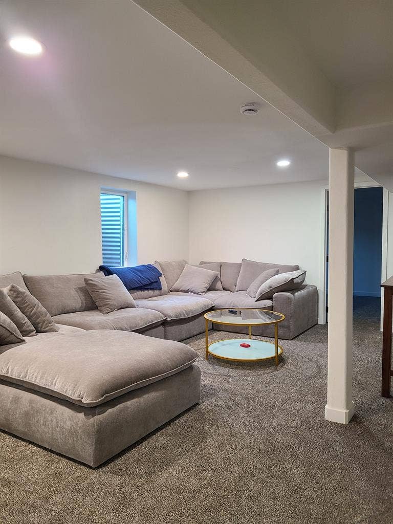 Large sunny basement bedroom