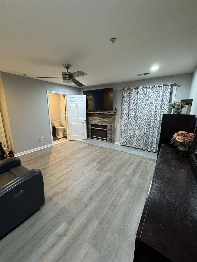 Basement with private full bathroom