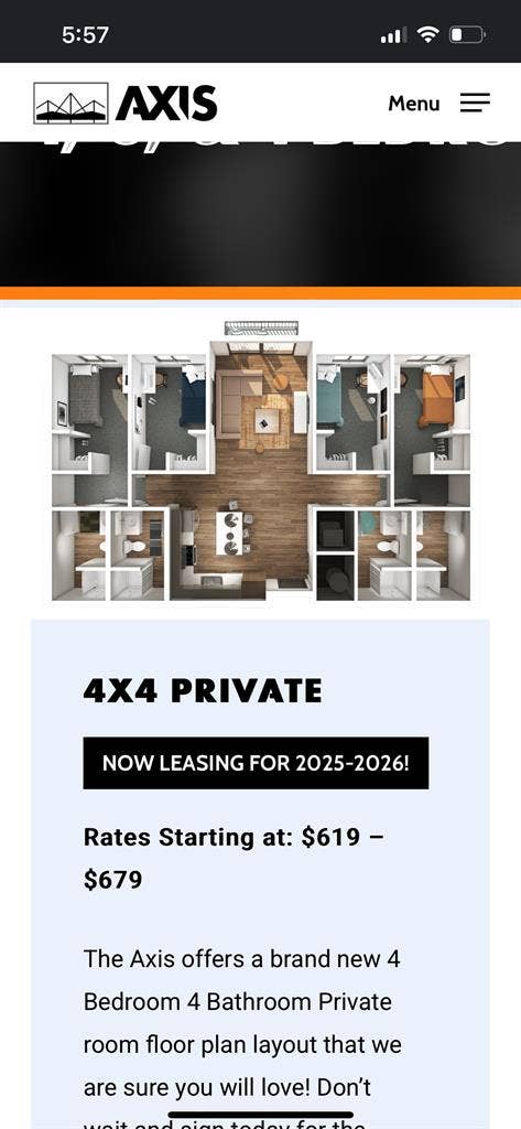 Private room for rent at Axis!