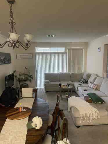 One bedroom in a three bedroom