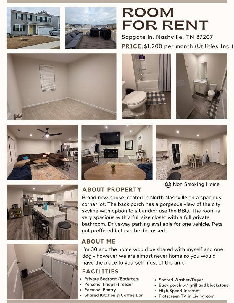 Brand New Construction RoomFor Rent
