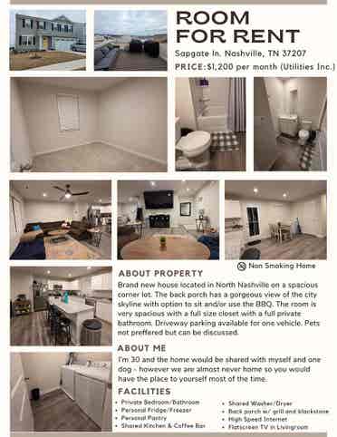 Brand New Construction RoomFor Rent